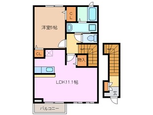 津駅 徒歩28分 2階の物件間取画像